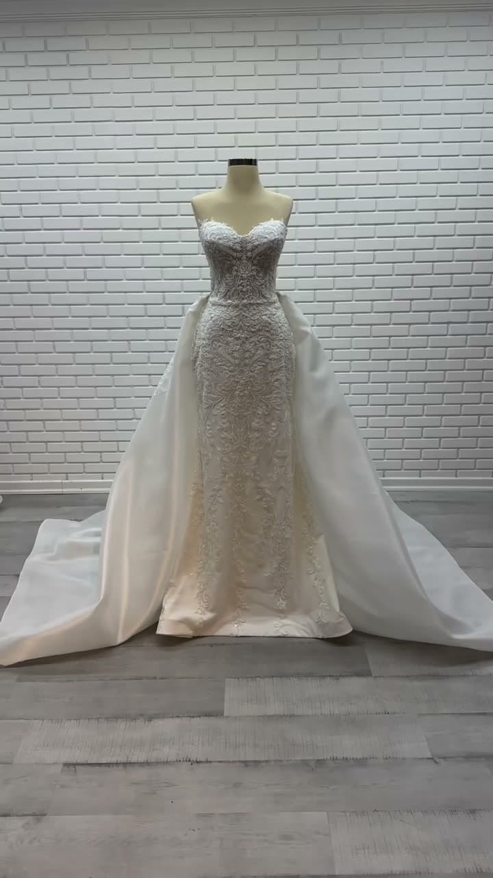 White Podium Mermaid Wedding Dress 2026-37